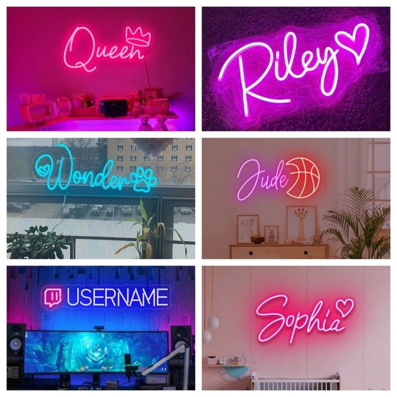 Custom pink Neon Name Sign CLARA  thumbnail 2