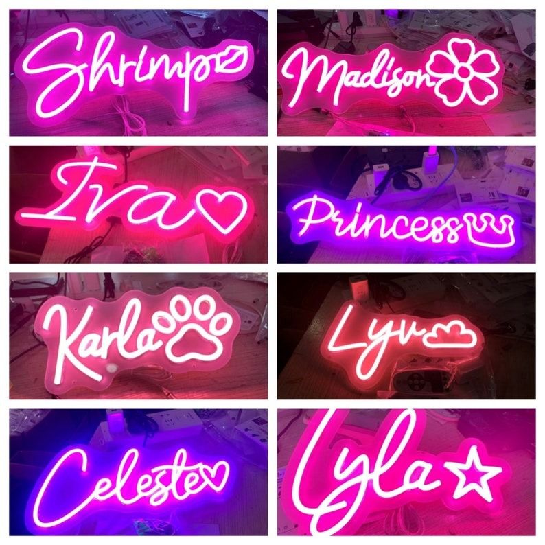 Custom pink Neon Name Sign CLARA  thumbnail 3