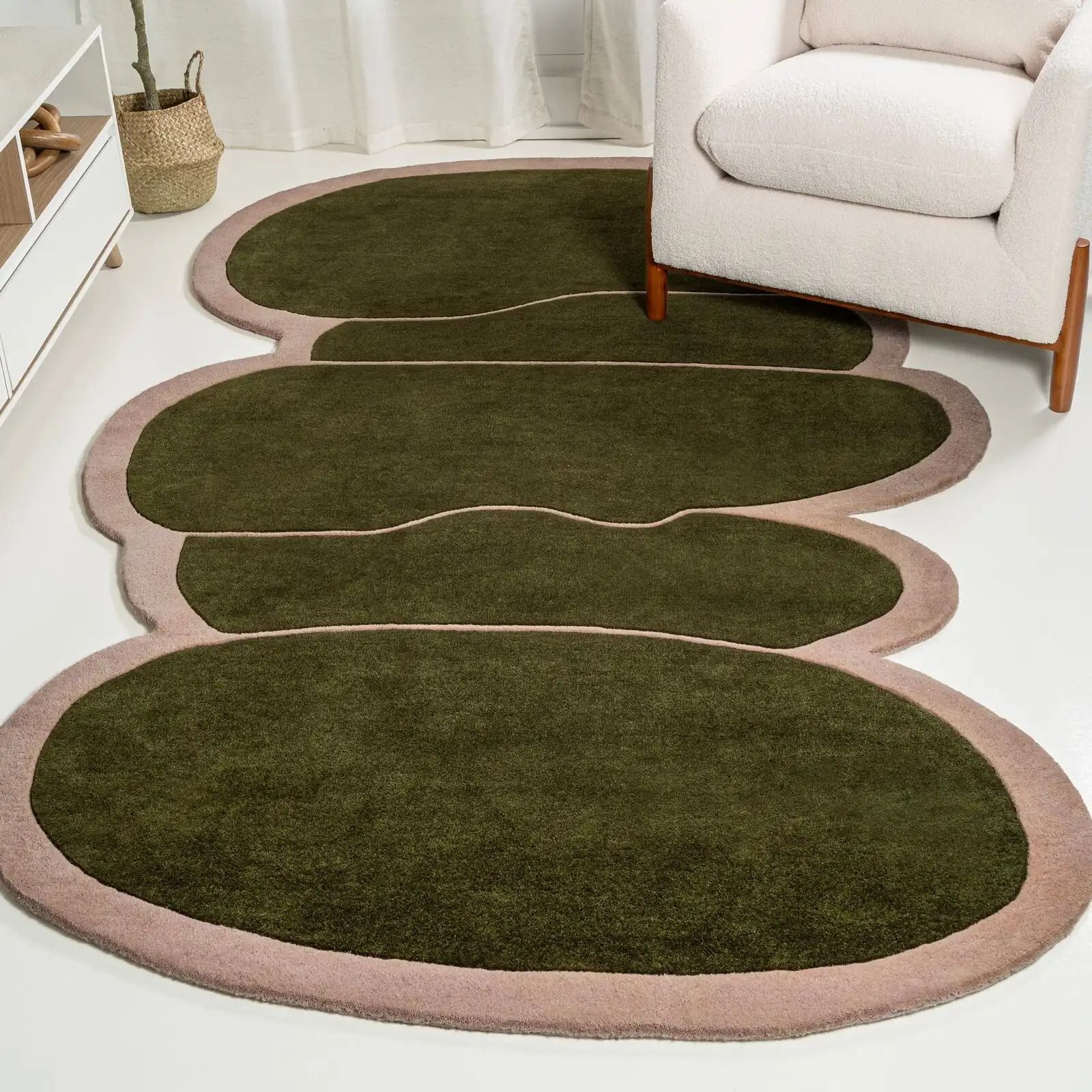 Whimsical Modern Border Geometric Area Rug thumbnail 2