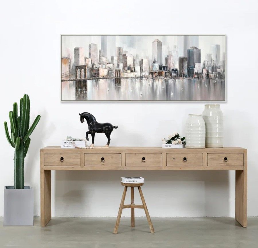Solid Wood Credenza Desk thumbnail 2