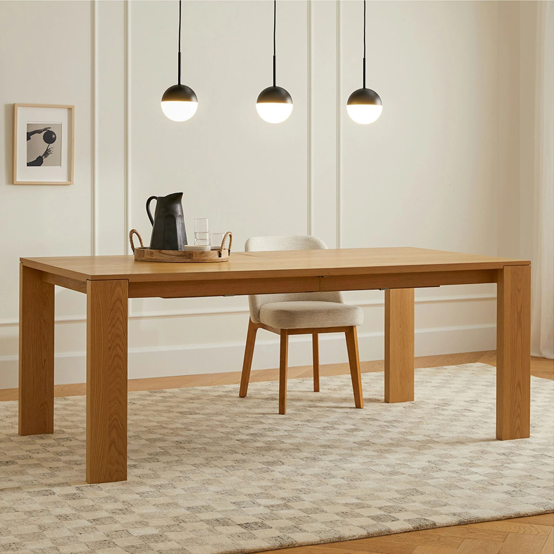 Dako Warm Oak Dining Table Extendable 76.75" thumbnail 2