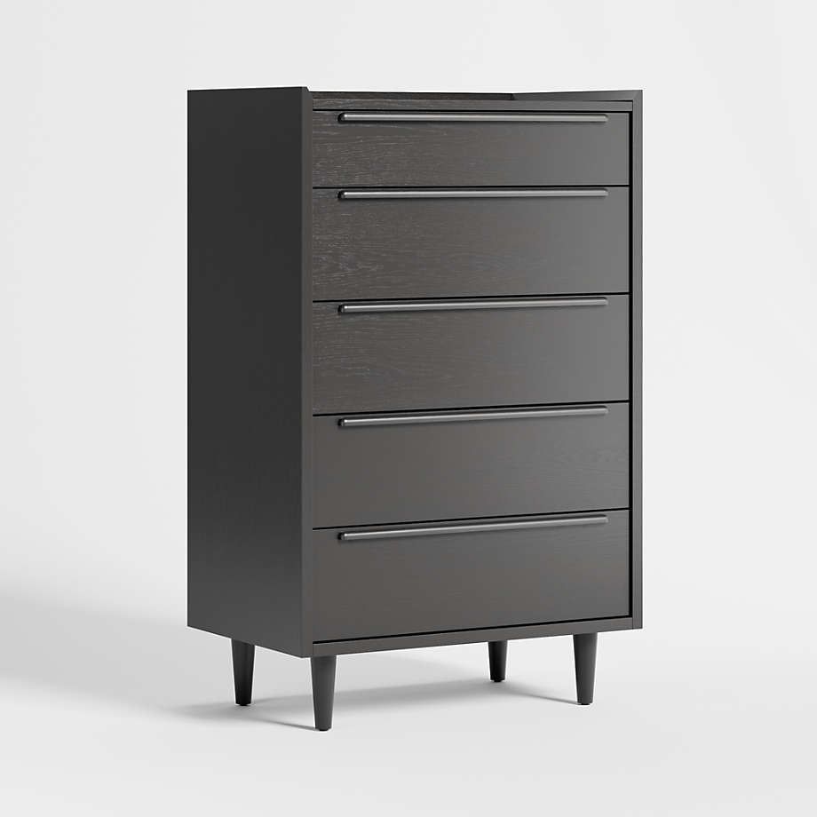 Tate Black 5-Drawer Dresser thumbnail 2