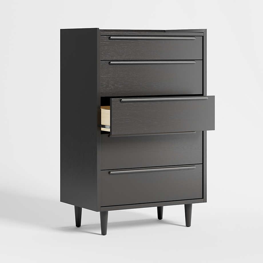 Tate Black 5-Drawer Dresser thumbnail 5