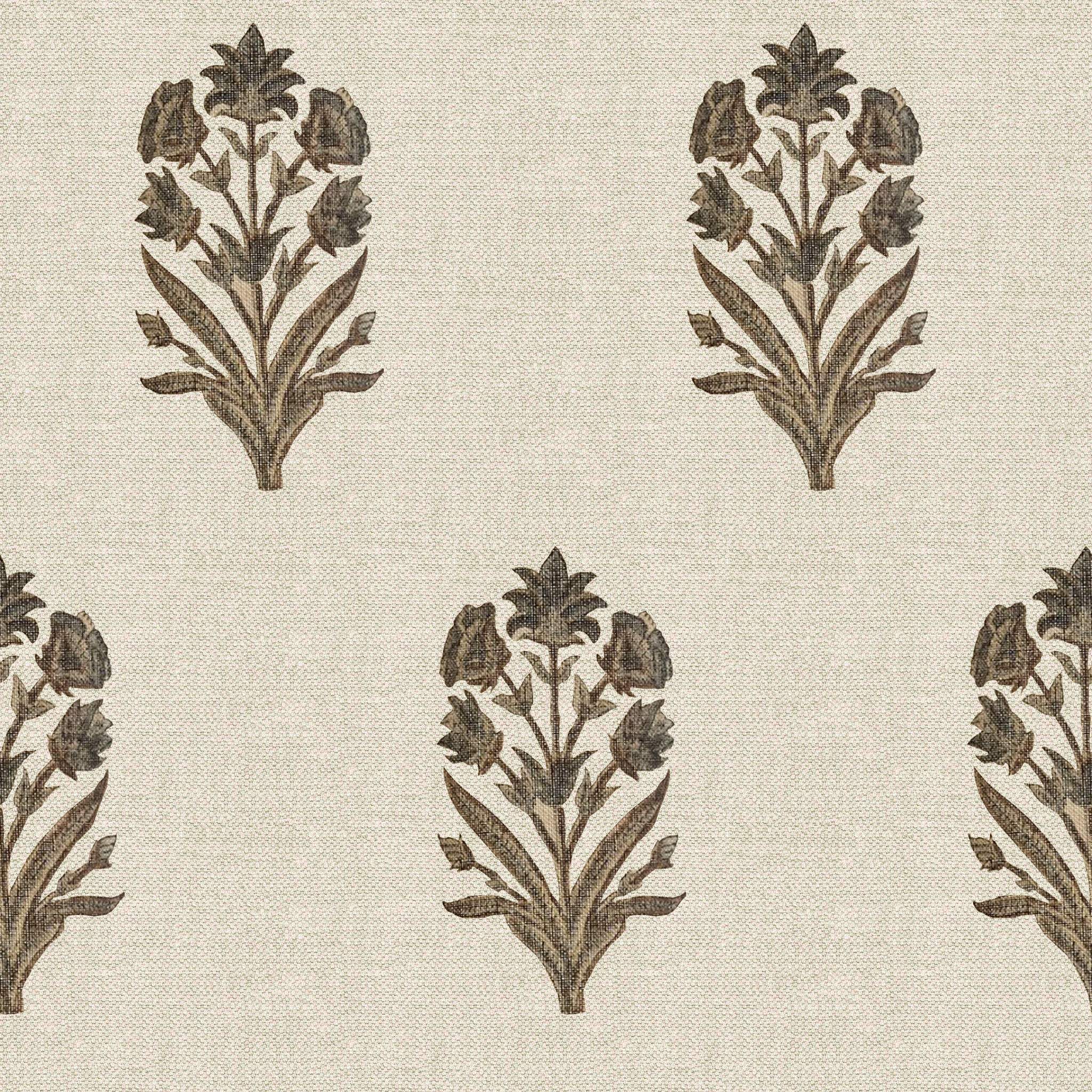 Elinor Floral Mughal Linen Cotton Curtain thumbnail 3