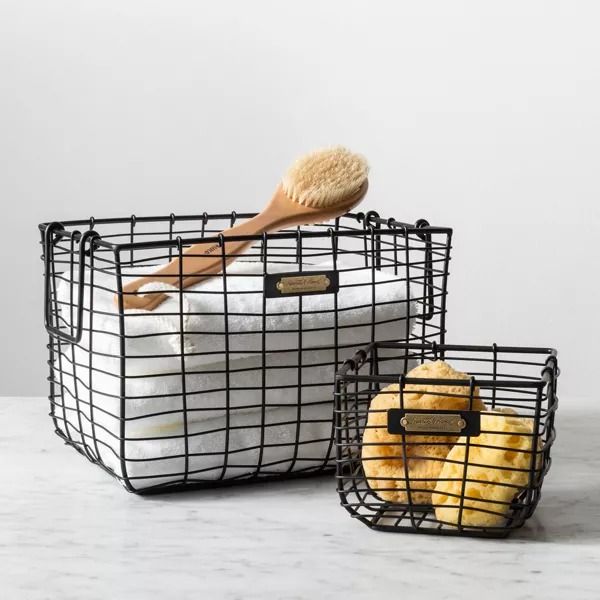 Wire Storage Basket Black Medium thumbnail 2