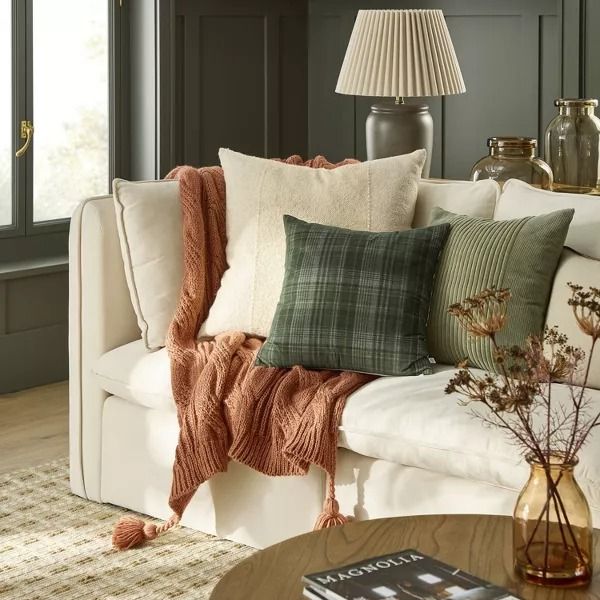 Variegated Corduroy Square Throw Pillow 18x18 thumbnail 2