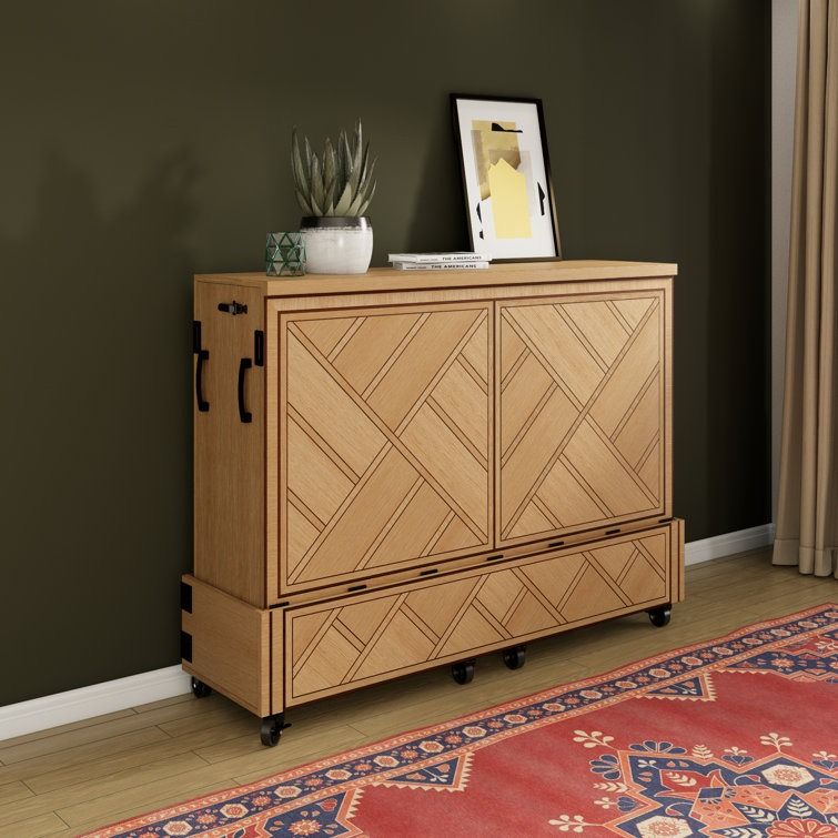 Ambrosia Queen Solid Wood Rolling Cabinet Bed thumbnail 2