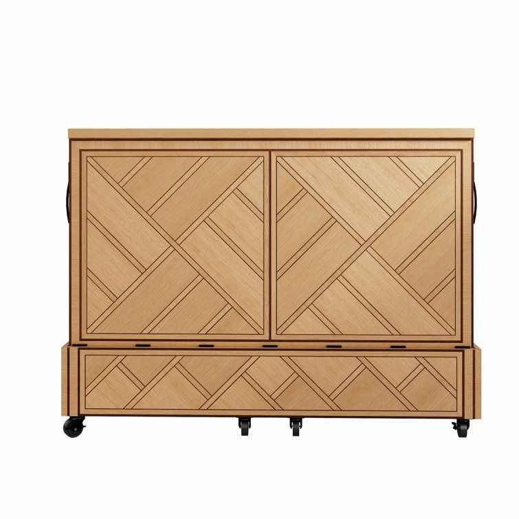 Ambrosia Queen Solid Wood Rolling Cabinet Bed thumbnail 3