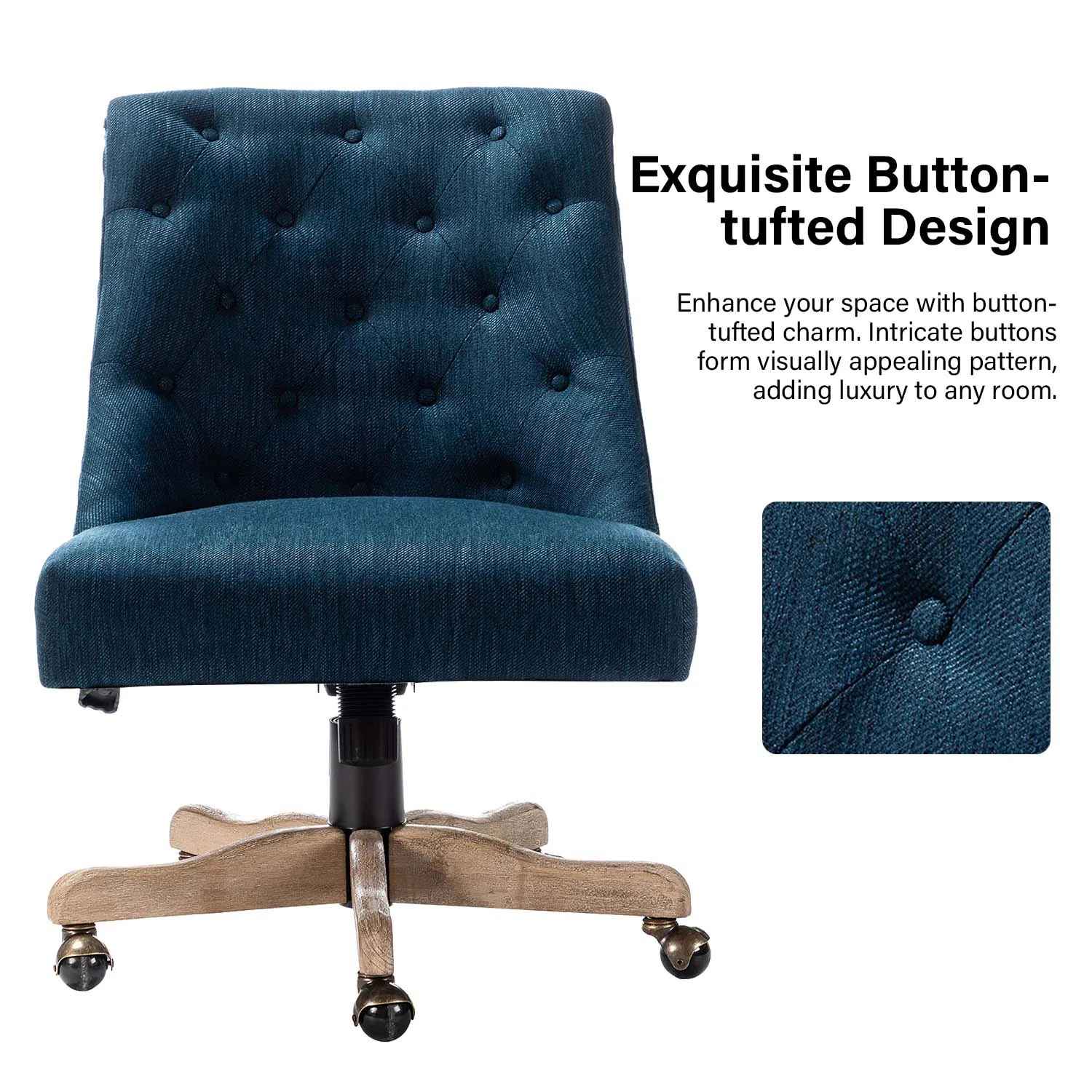 Vail Tilting Task Chair with Solid Wood Five Pronged Base thumbnail 5