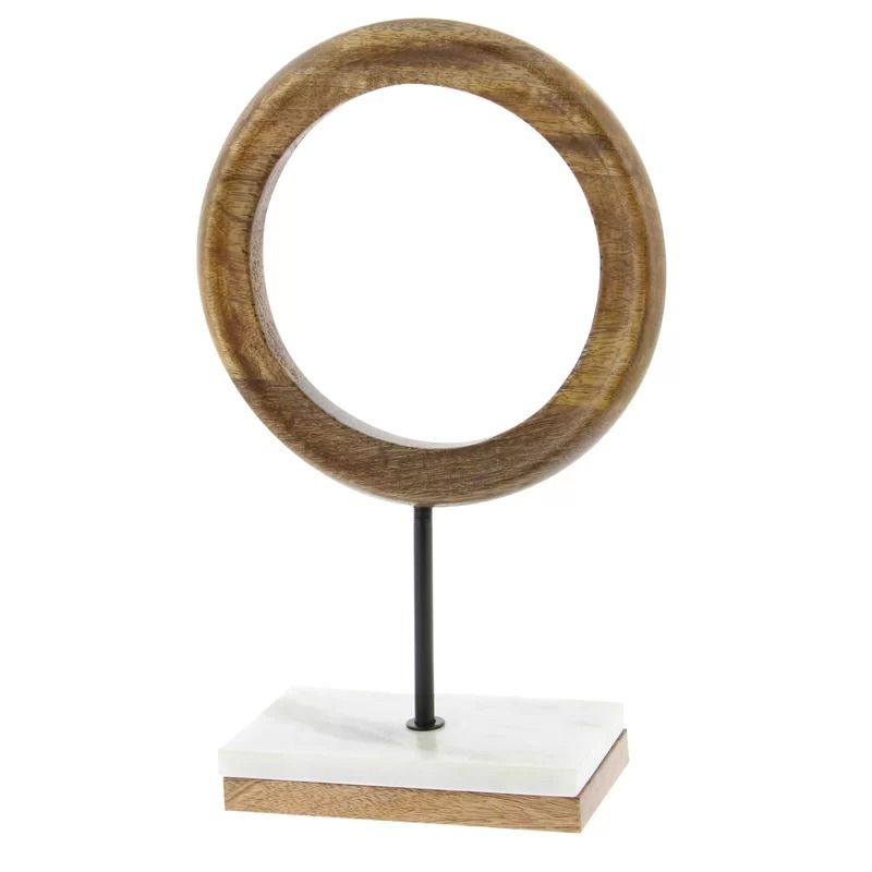 Oropeza Mango Wood Circle Geometric Decorative Sculpture thumbnail 3