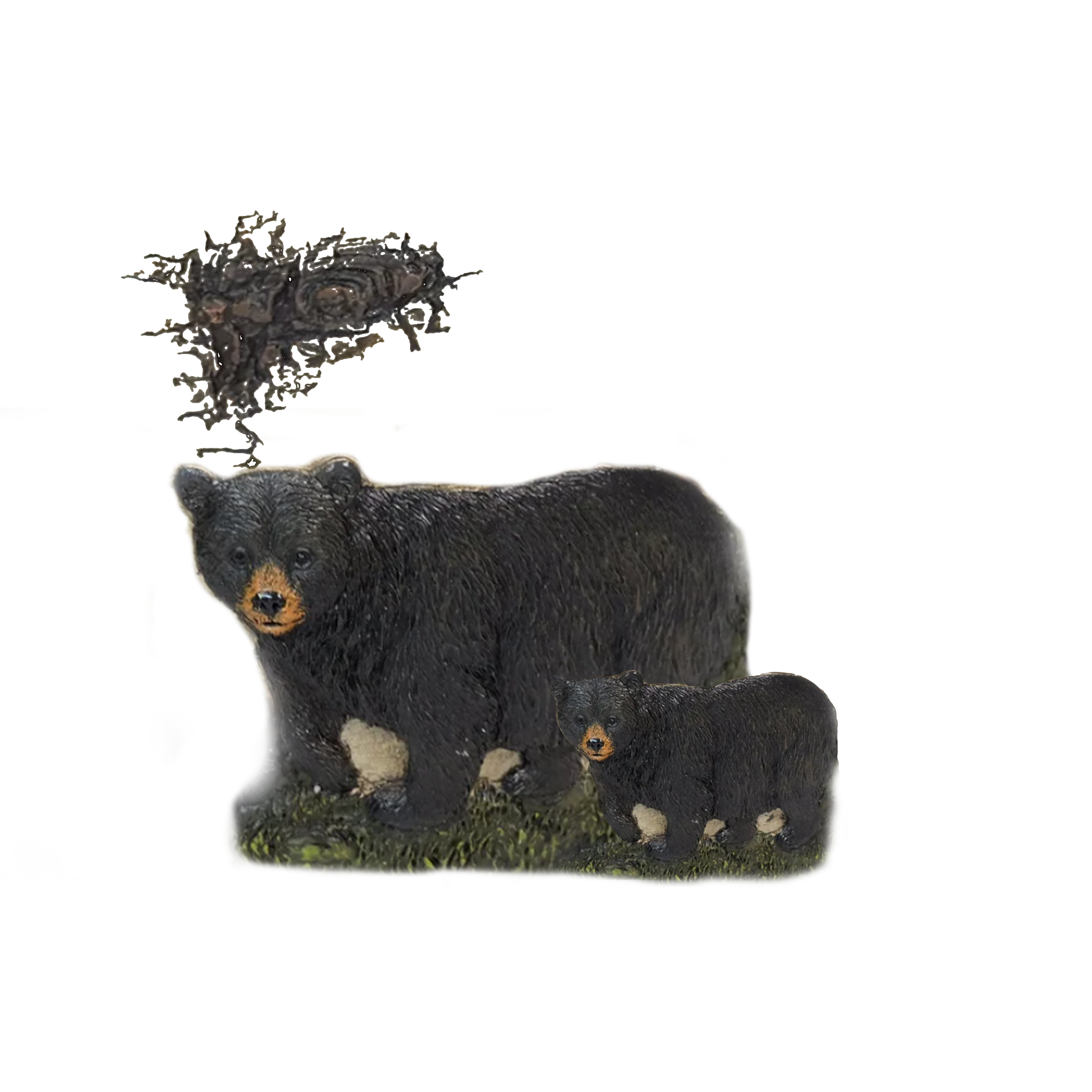 Schroeder Black Bear Family on Polyresin Birch Wood Background Square Tissue Box Cover thumbnail 2