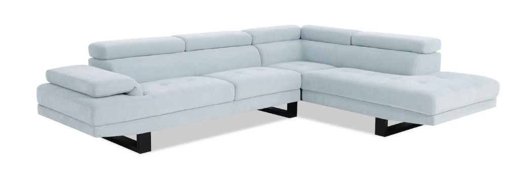 Avalon Light Blue Right Arm Facing Chaise Sectional thumbnail 2