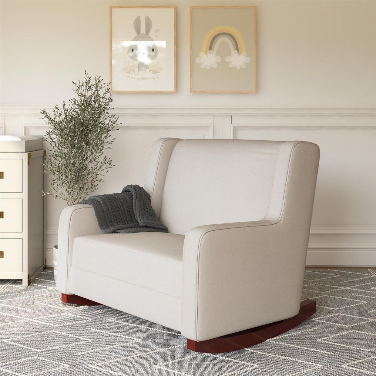 Hadley Upholstered Double Rocker Chair thumbnail 2