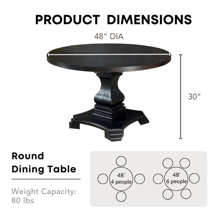 Black Round Dining Table thumbnail 4