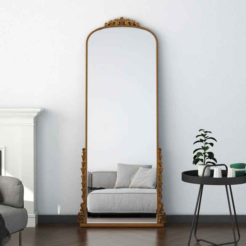 Rudney Arch Gold Full Length Floor Mirror Baroque Decor thumbnail 2