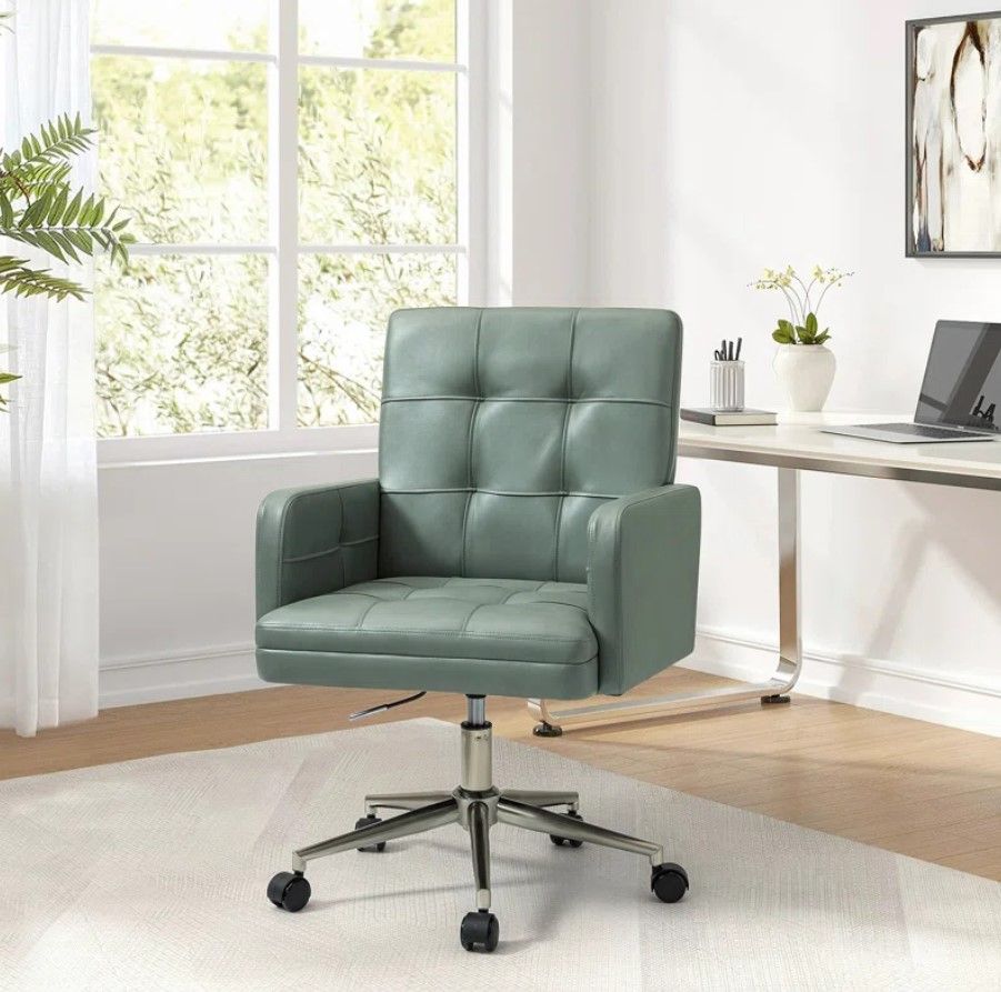 Auric Modern Vegan Leather Swivel Office Chair thumbnail 2