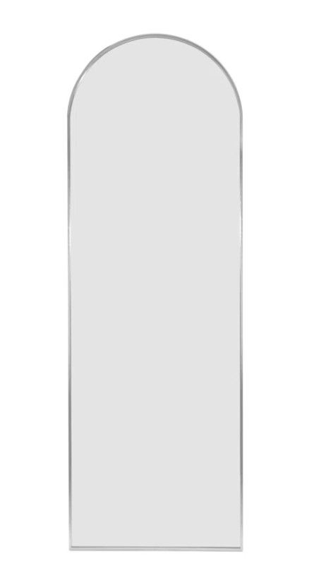 Silver 63X20 Inch Metal Arch Stand Full Length Mirror thumbnail 3