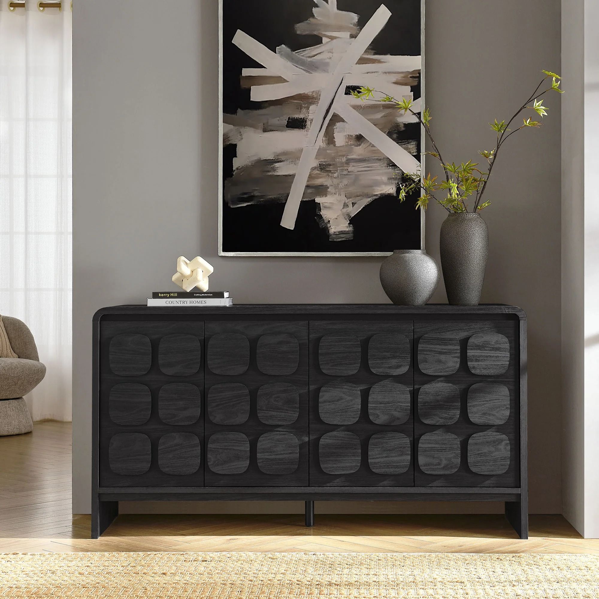 Curie 61" Black Sideboard thumbnail 2