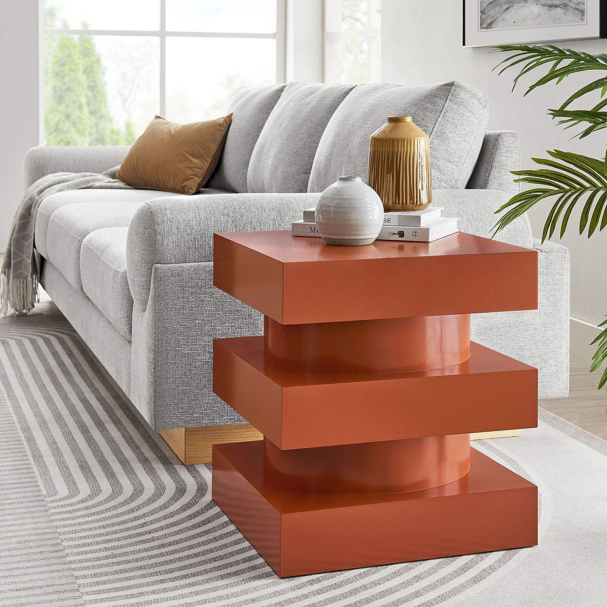 Stacked End Table - Orange thumbnail 2