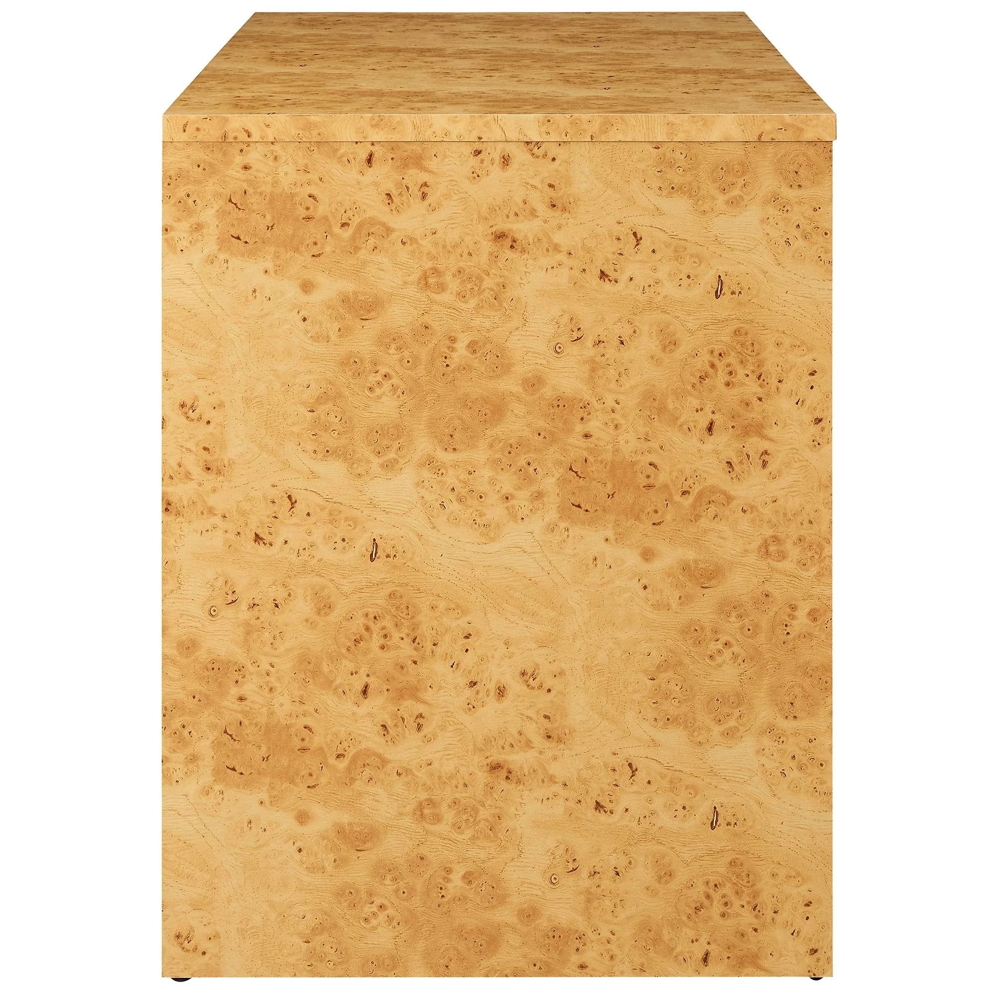 Huxley 2-Drawer Burl Wood Desk thumbnail 4