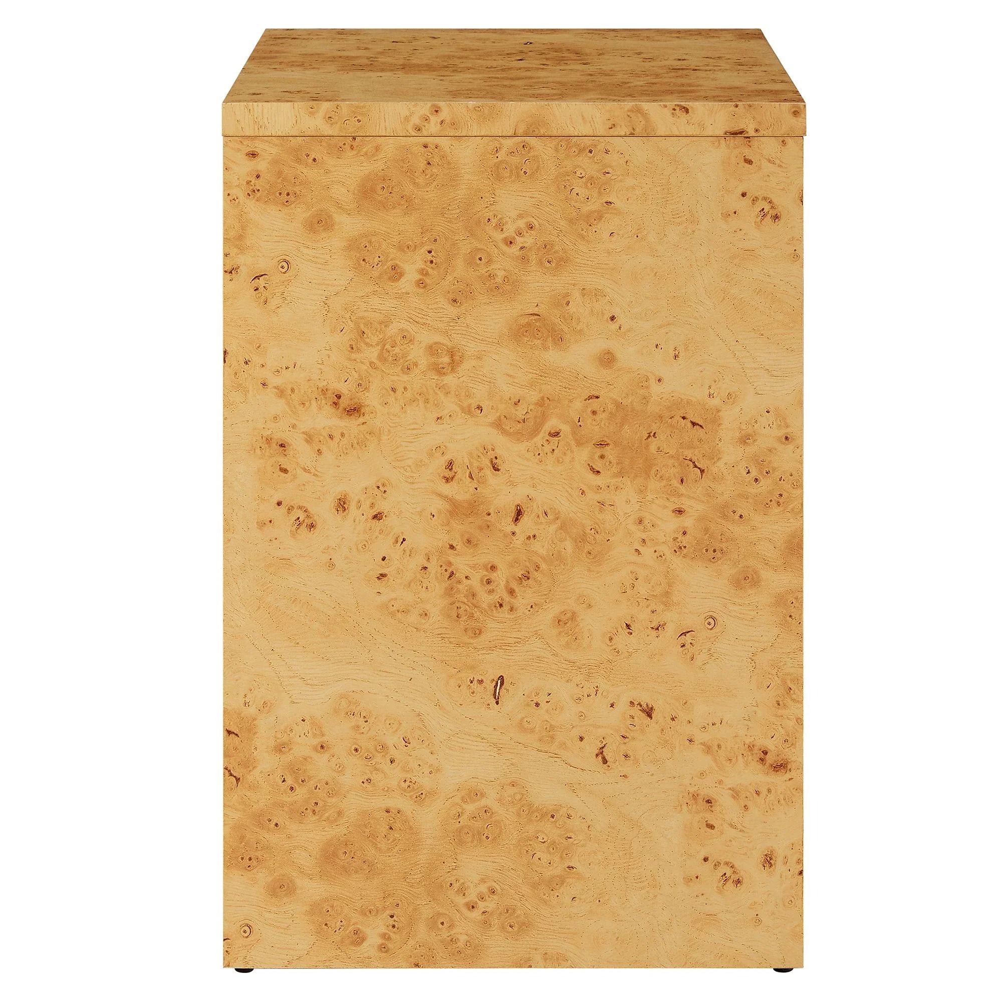 Huxley 1-Drawer Burl Wood Nightstand With Shelf thumbnail 4