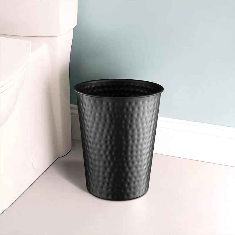Hand Hammered Metal 1.7 Gallon Waste Basket thumbnail 2