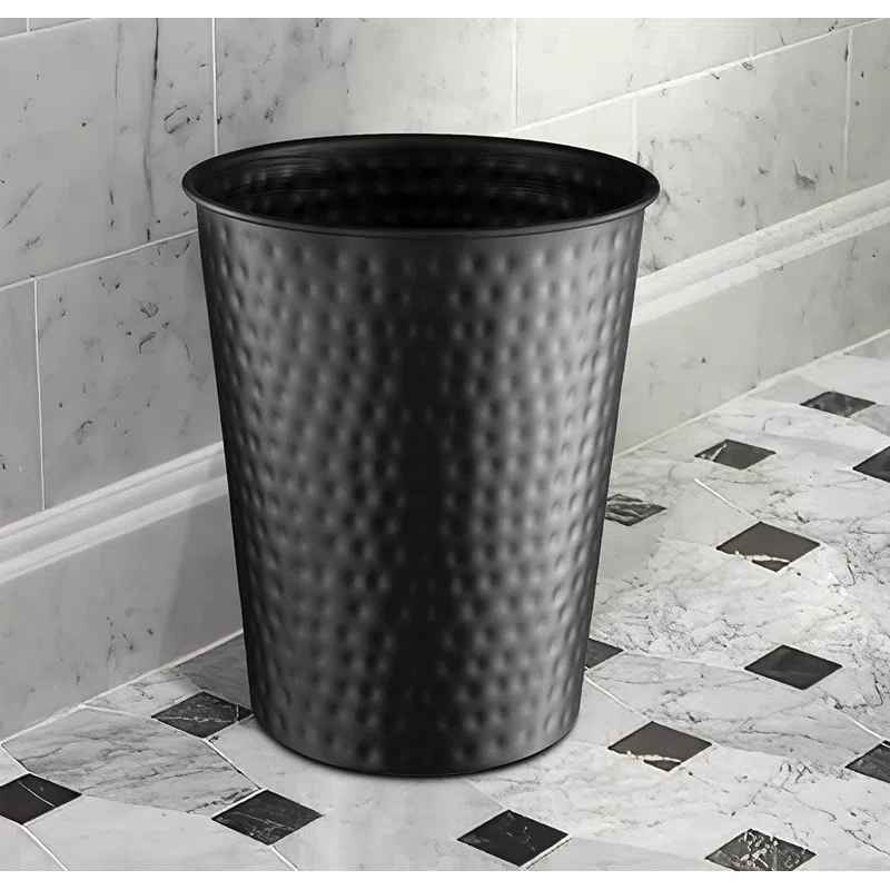 Hand Hammered Metal 1.7 Gallon Waste Basket thumbnail 3