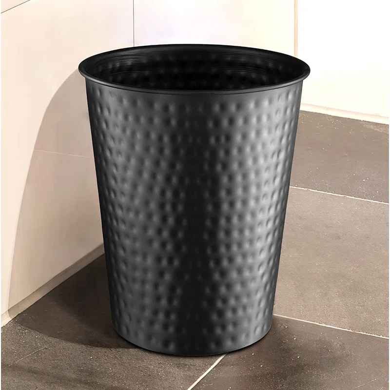 Hand Hammered Metal 1.7 Gallon Waste Basket thumbnail 4