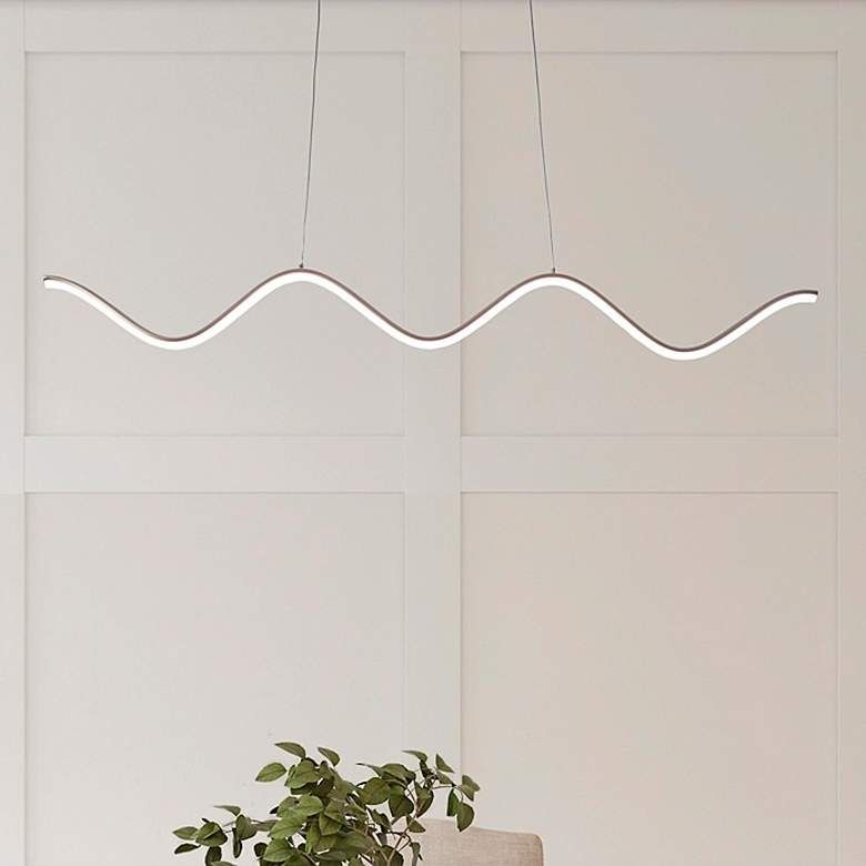 dweLED Morae Nickel Modern Wave Linear Pendant thumbnail 2