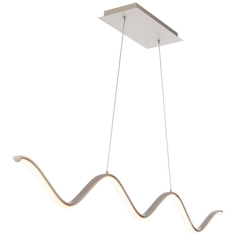 dweLED Morae Nickel Modern Wave Linear Pendant thumbnail 4