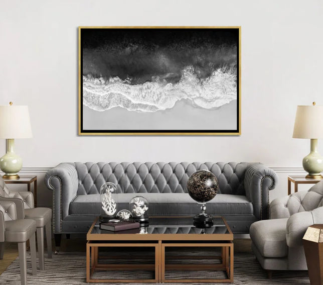 Waves In Black Gray And White by Maggie Olsen thumbnail 3