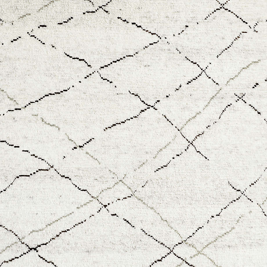 Larache Wool Moroccan Ivory Area Rug 9'x12' thumbnail 3