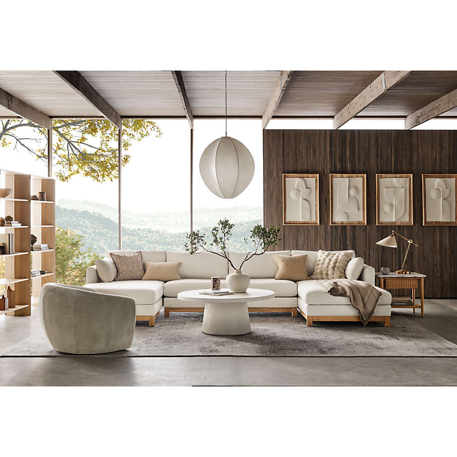 Pacific Wood 3 Piece Corner Sectional Sofa thumbnail 2