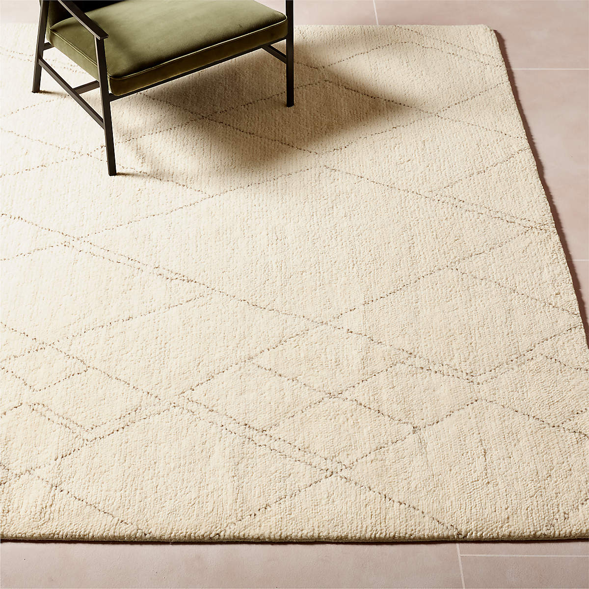Diamant Warm White Wool Area Rug 10'x14' thumbnail 2