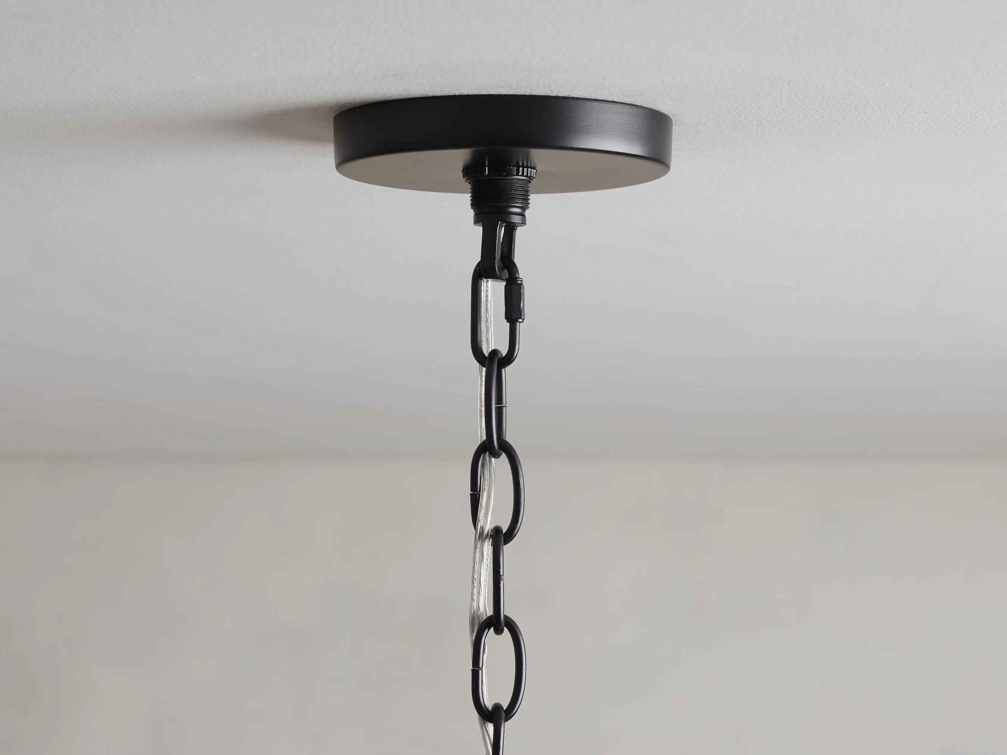 Rosalind Rattan Chandelier in Black thumbnail 5