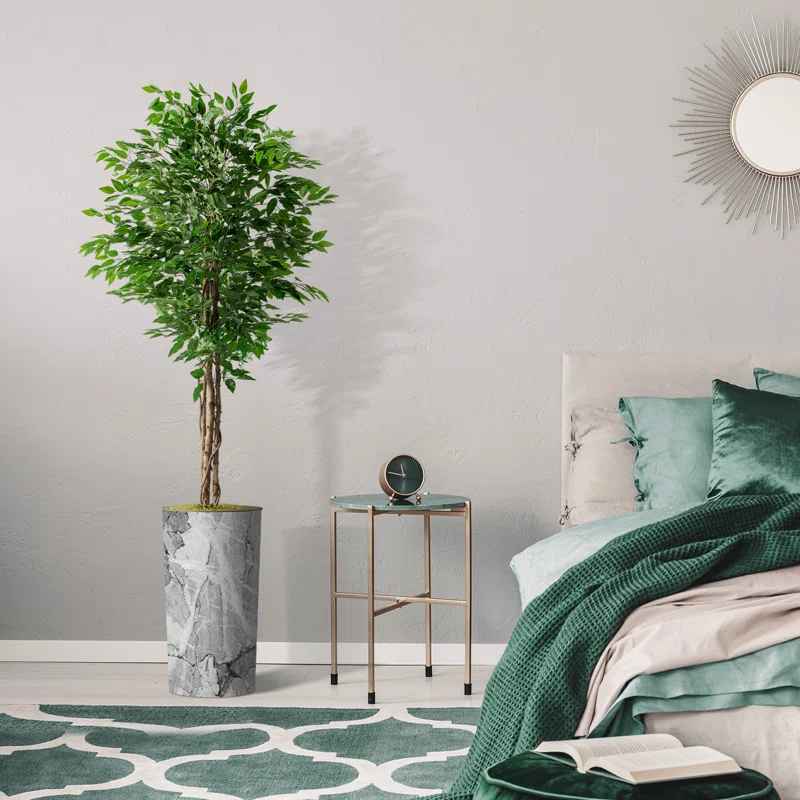 Tall Fake Plants Faux Ficus Tree in Neutral Pattern Planter Artificial Plants thumbnail 3