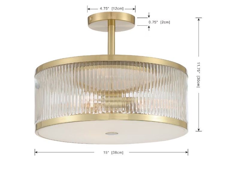 Ashbury 15 inch 3 Light Round Flush Mount Light Fixture thumbnail 3