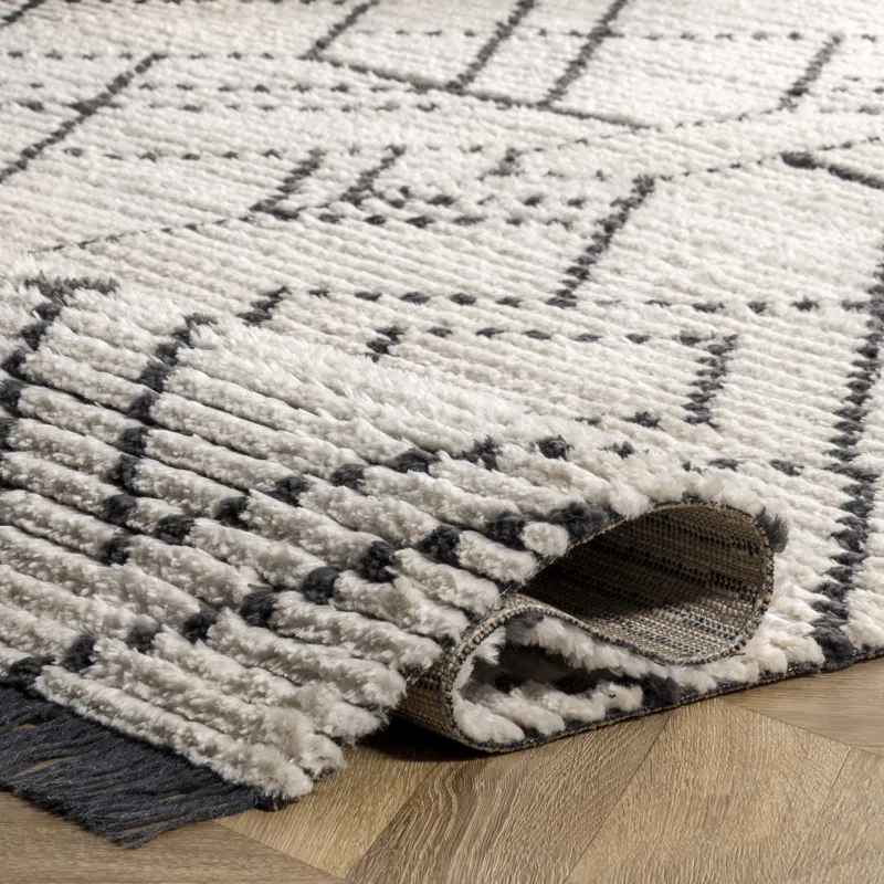 Nola Geometric Runner Shag Rug-7'10"x10'2" thumbnail 3