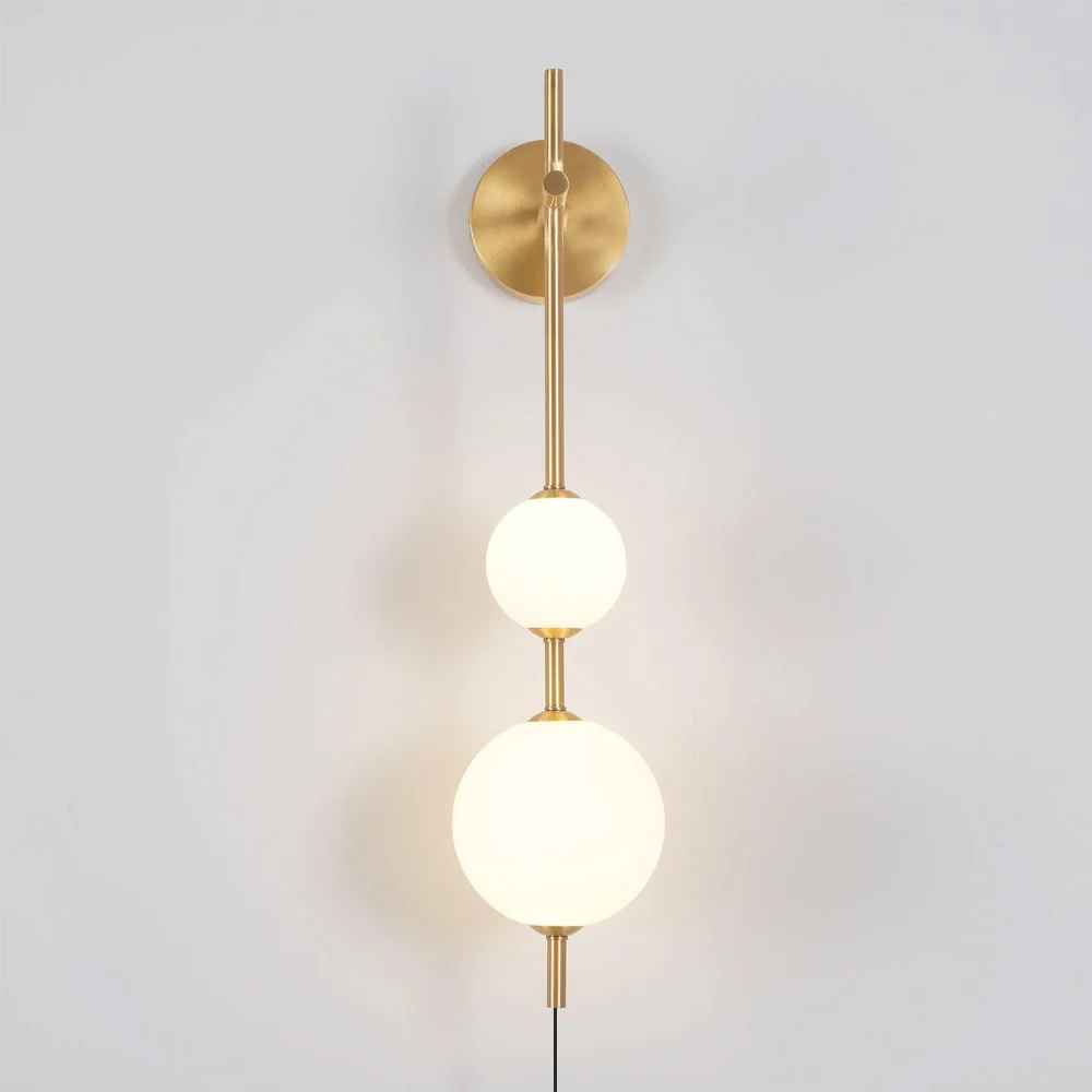 Vertical Globe Plug In Wall Lamp thumbnail 3