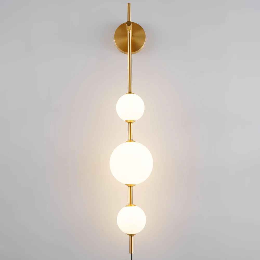 Vertical Globe Plug In Wall Lamp thumbnail 4