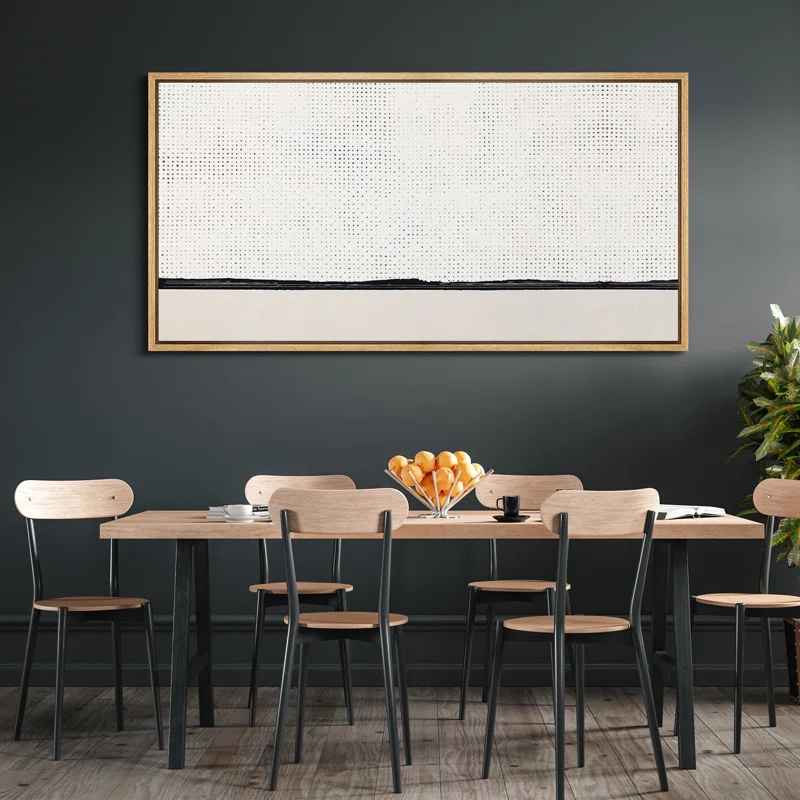 Minimal Landscape Minimalist Dotted Horizon Line In Monochrome Wall Decor-30"x60" thumbnail 4