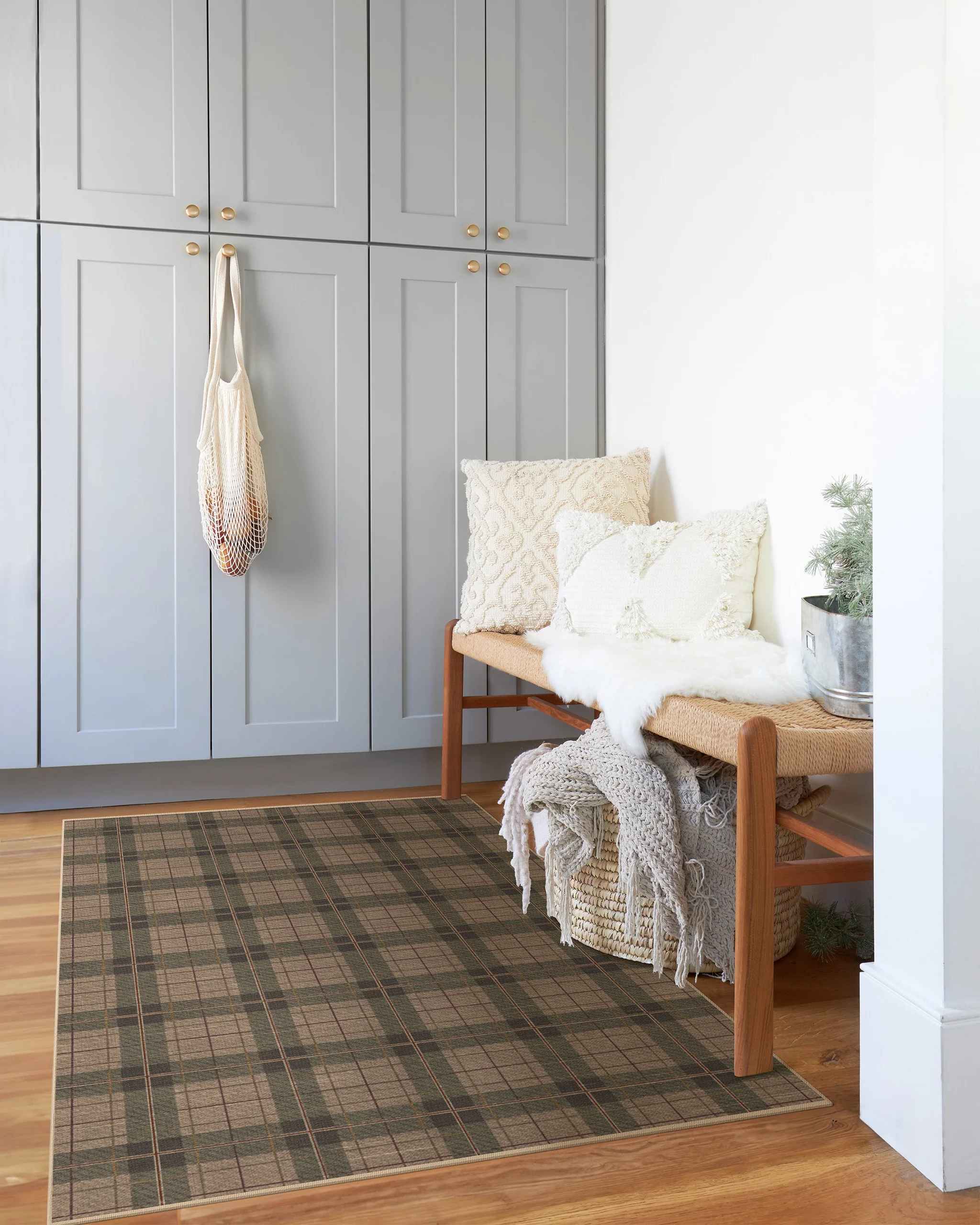 Alfie Plaid Natural and Green Rug-8'x10' thumbnail 2