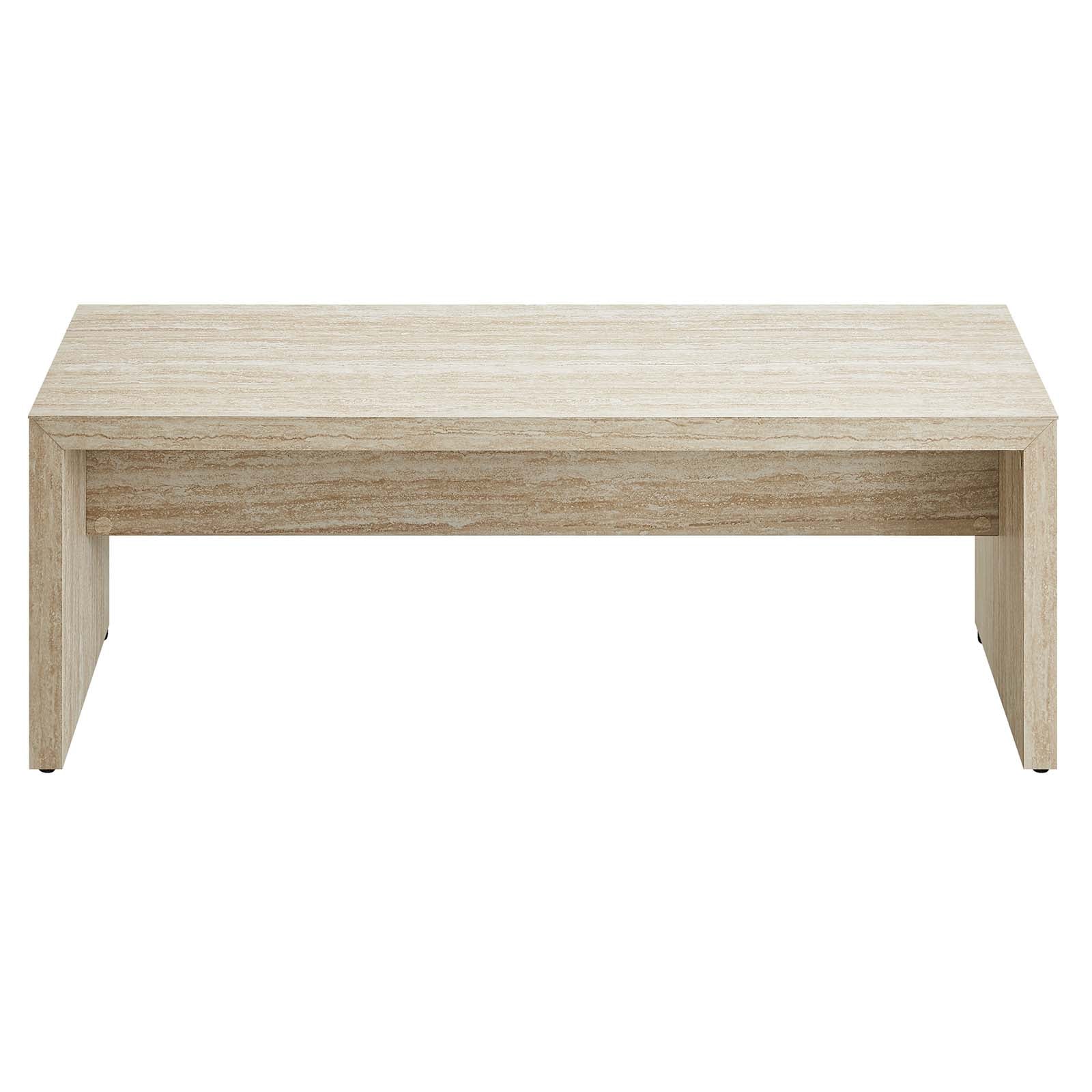 Cerar 53.5” Faux Travertine Bench thumbnail 3