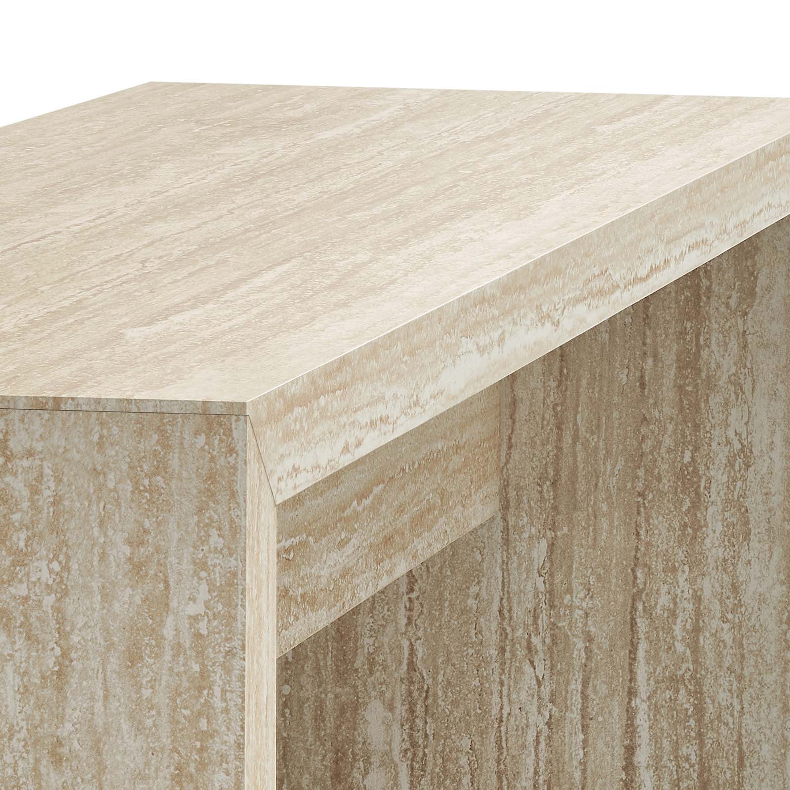Cerar 53.5” Faux Travertine Bench thumbnail 4