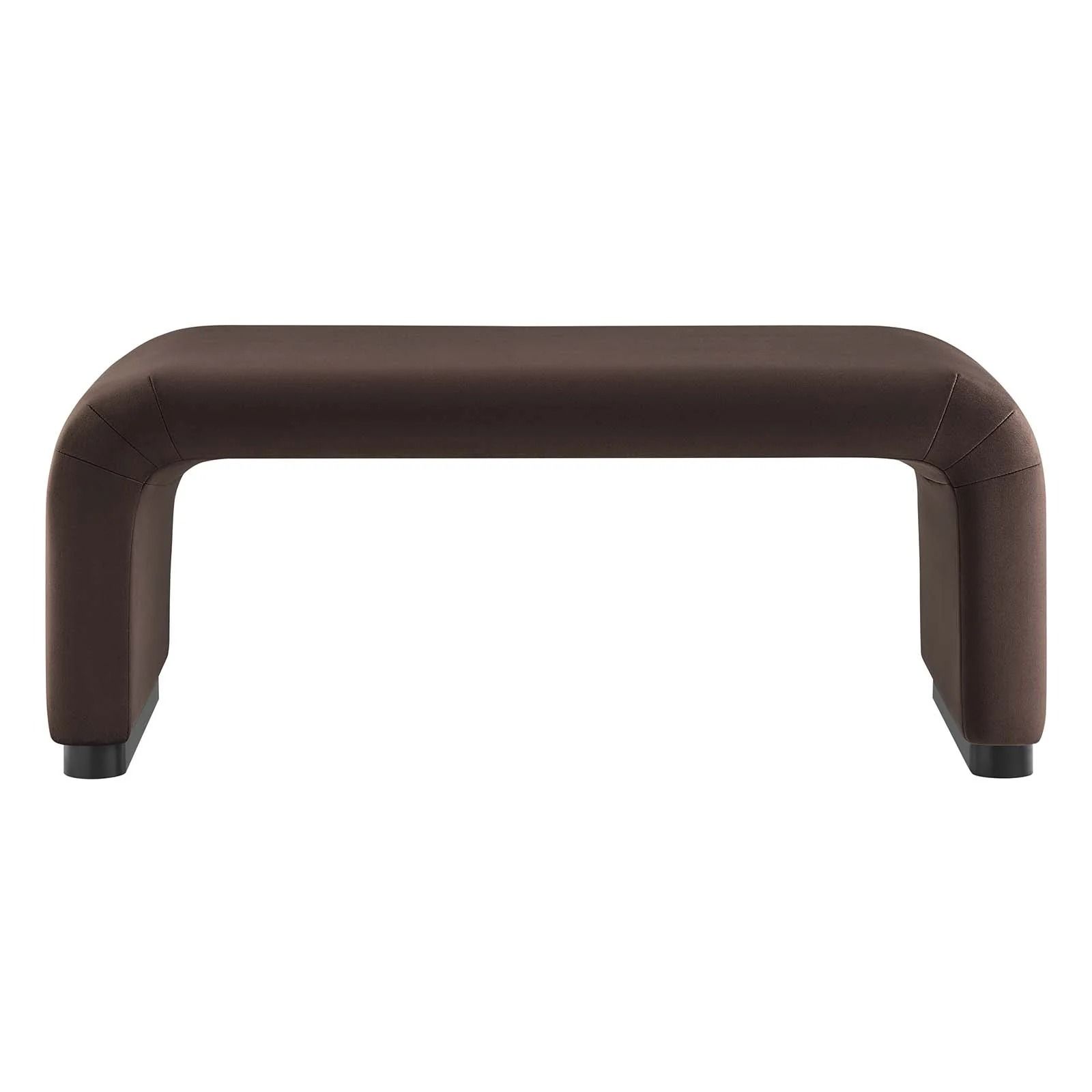Dell Performance Velvet Waterfall Ottoman - Black Chocolate Brown thumbnail 3