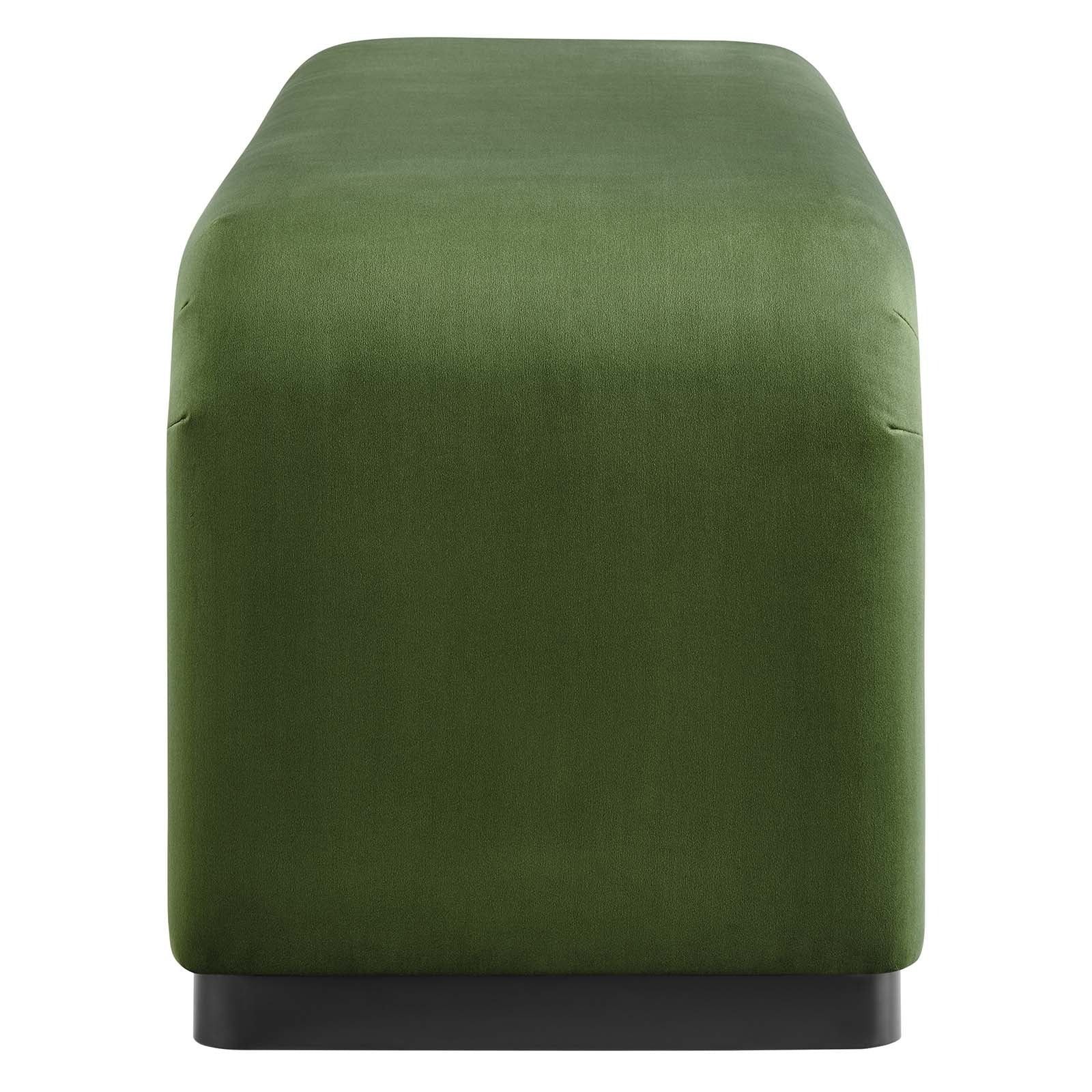 Koda Performance Velvet Waterfall Long Bench - Black Moss Green thumbnail 3