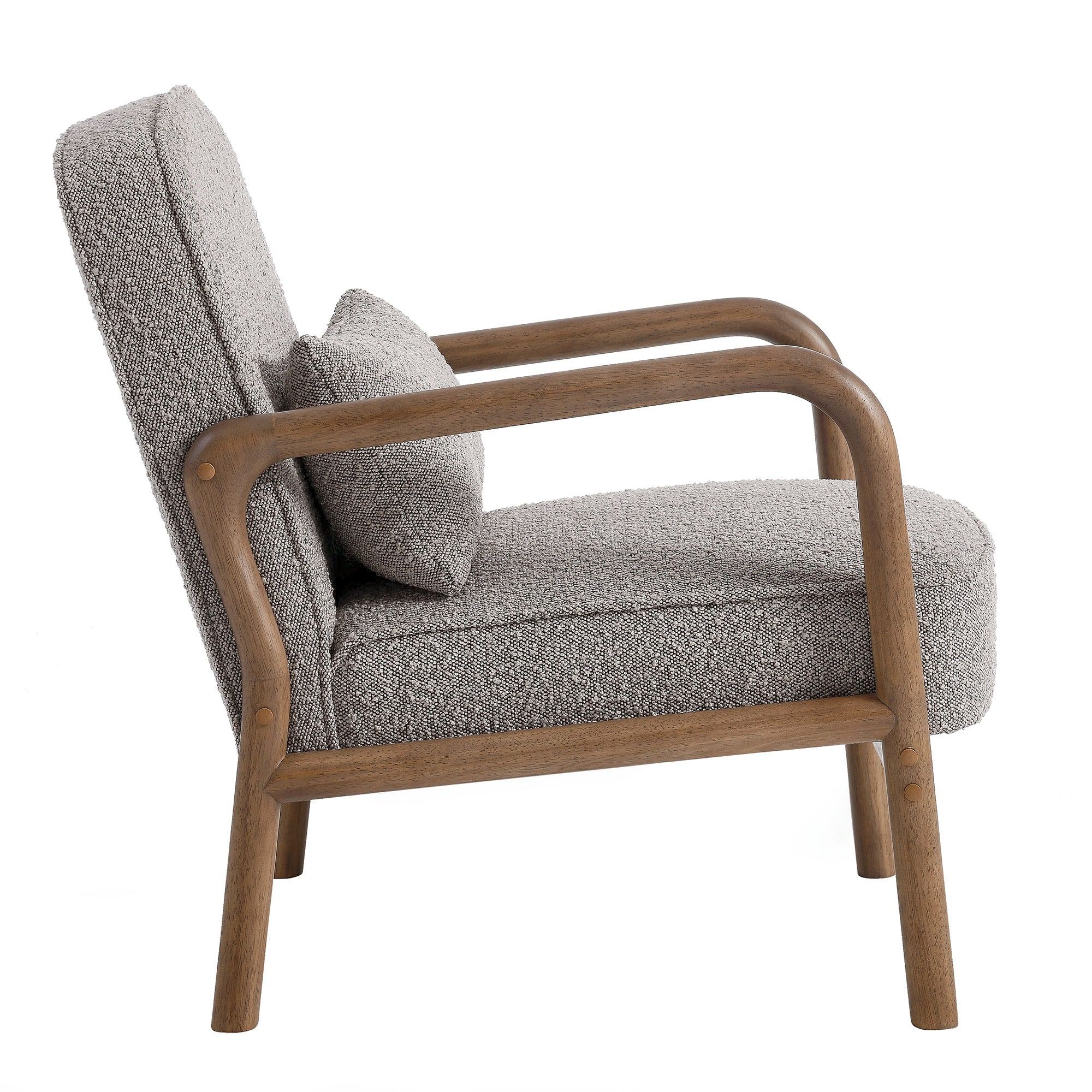 Harlin Boucle Upholstered Armchair - Taupe thumbnail 3