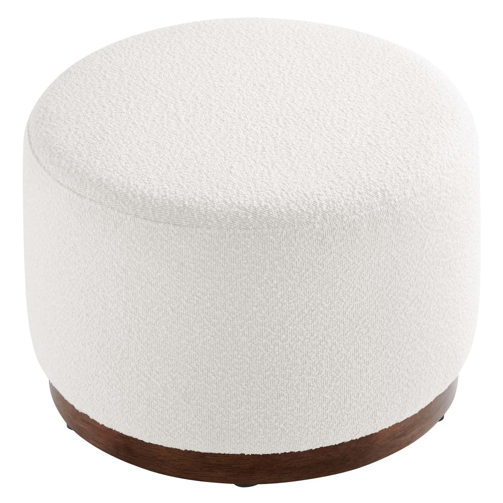 Denli 23" Round Boucle Ottoman thumbnail 3