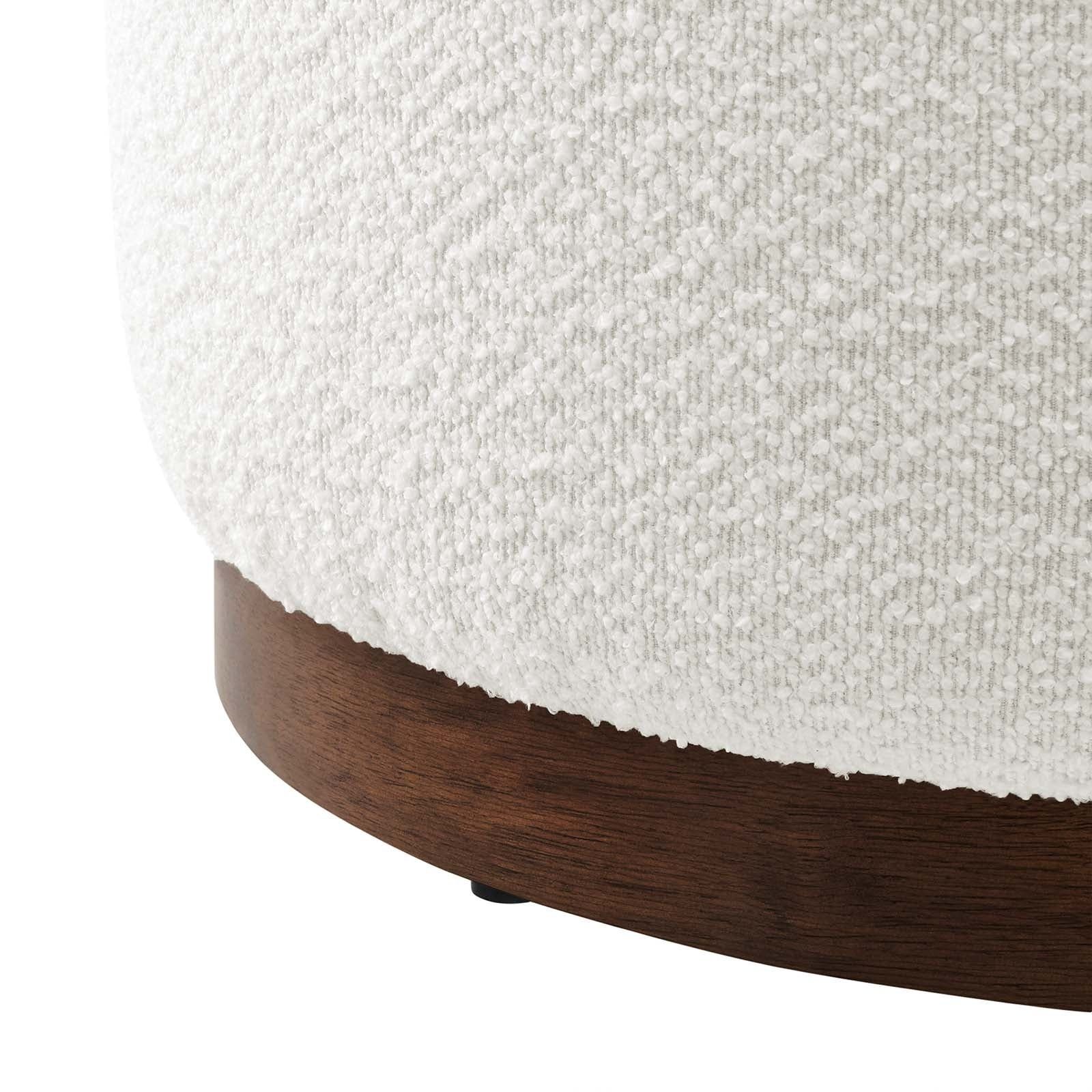 Denli 29" Round Boucle Ottoman thumbnail 4