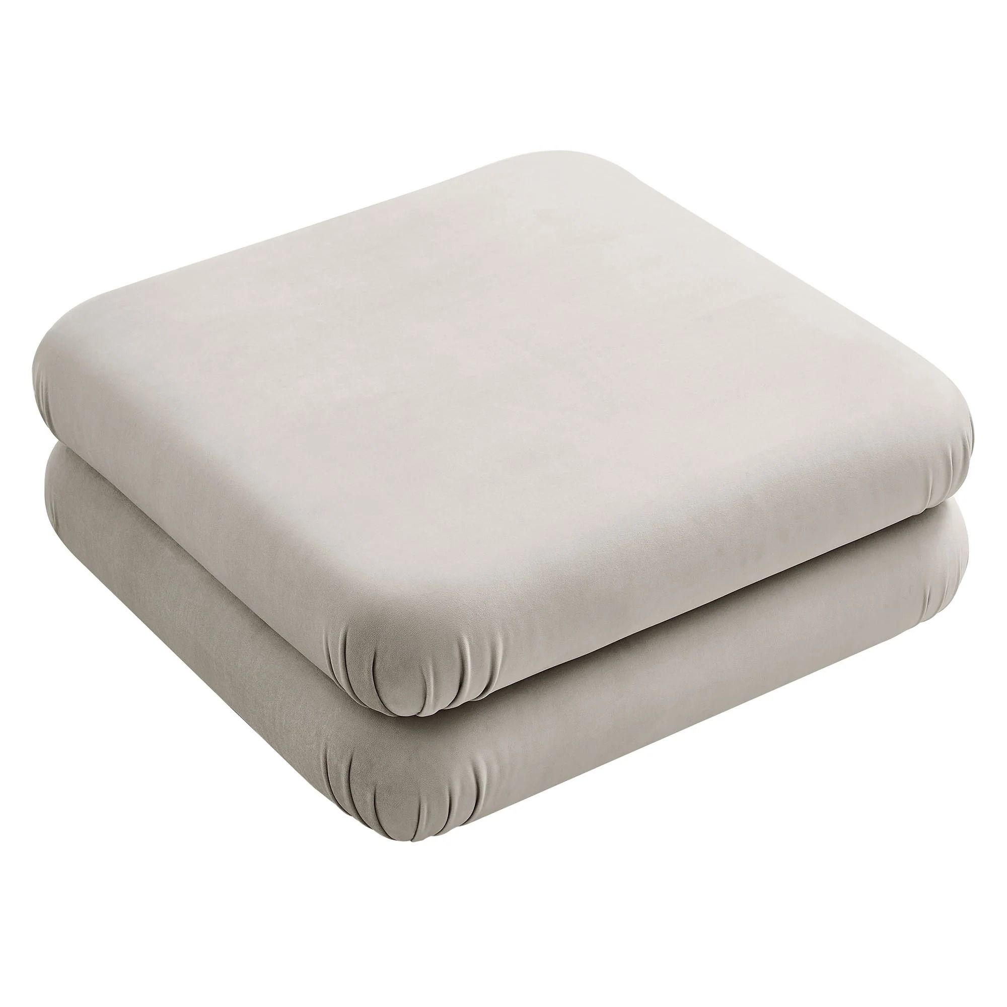 Billee Performance Velvet Ottoman - Almond thumbnail 4
